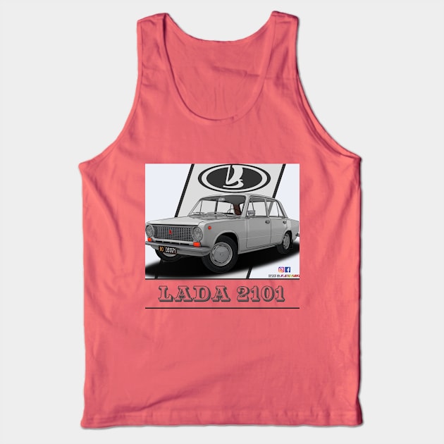 Lada 2101 1970 White Tank Top by PjesusArt